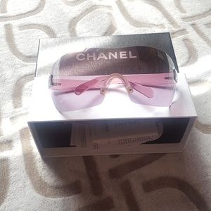 Vintage Holographic Chanel Sunglasses in Pink